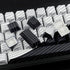 Tsungup PBT Keycaps, White & Black Topographic 128 Keys Shine Through Side Printed Keycaps 75 Percent for Gateron MX