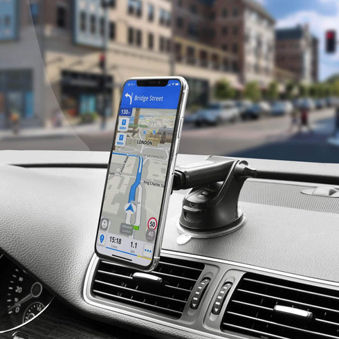 1Zero Magnetic Phone Car Mount with Quick Extension Arm, Hands-Free Windshield Holder for Car