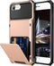 Vofolen Case for iPhone 6 6s 7 8 SE2 - Rose Gold Wallet with Credit Card Holder, Scratch Resistant Dual Layer