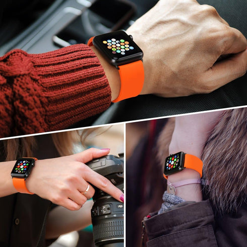 REZERO Compatible with Apple Watch Band 49mm 45mm 44mm 42mm 41mm 40mm 38mm - Fluoro Rubber Strap with Buckle