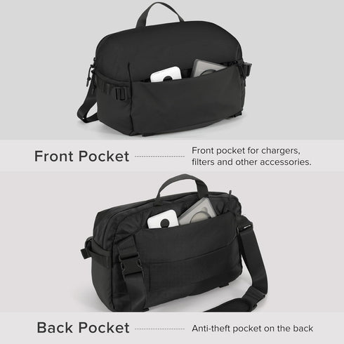 Waterproof Crossbody Camera Sling Bag with Tripod Holder, Compatible with Canon/Nikon/Sony/Fuji DSLR/SLR/Mirrorless
