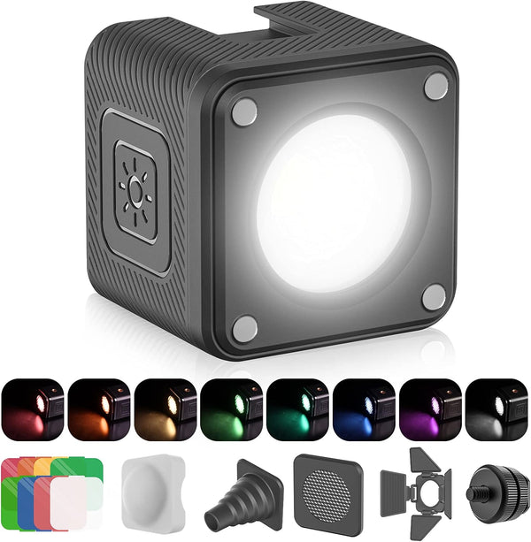 ULANZI LED Video Light Waterproof IP68 Camera Lighting Kit, Mini Cube with 8 Color Gel Filters