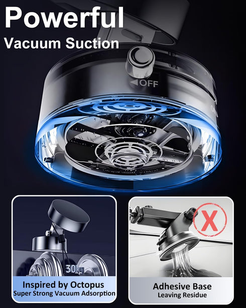JingJinYY 2025 Vacuum Suction Magnetic Phone Holder, Upgraded Foldable and Retractable Magnetic Mount, A Movable Vacuum