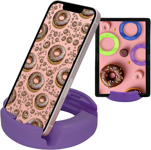 GoDonut – Original Phone Stand, Cell Phone Holder + Tablet Stand Desk Organizer for Most Smartphones - Purple