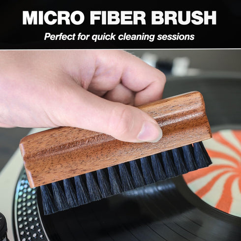 Ultimate Vinyl Record Cleaning Kit, Includes Record Cleaner, Velvet Brush, Microfiber Brush & Storage Pouch