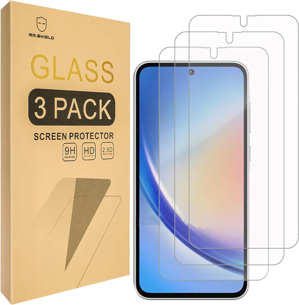 Mr.Shield 3-Pack Tempered Glass Screen Protector for Samsung Galaxy A35 5G - Japan Glass with 9H Hardness