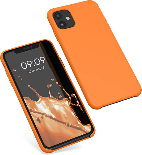 kwmobile iPhone 11 Case, TPU Silicone Phone Cover with Soft Finish in Fruity Orange
