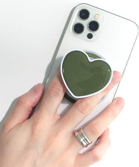 Magnetic Cute Solid Macaron Color Heart Shape Collapsible Mobile Phone Grip Stand Holder for Smartphone Tablet