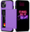 Nvollnoe Purple iPhone 13 Case, Heavy Duty Protective Dual Layer Shockproof Hidden Card Slot Slim Wallet Case