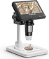 Elikliv Microscope, LCD Digital Coin Microscope 1000x, 8 Adjustable LED Lights, PC View Compatible