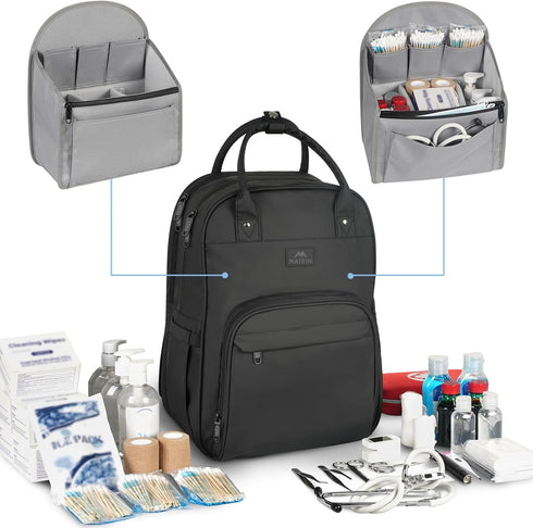 Backpack, 17 Inch Backpack MATEIN Nurse Extra Large Waterproof Laptop with Removable Organizer, Anti Theft Padded