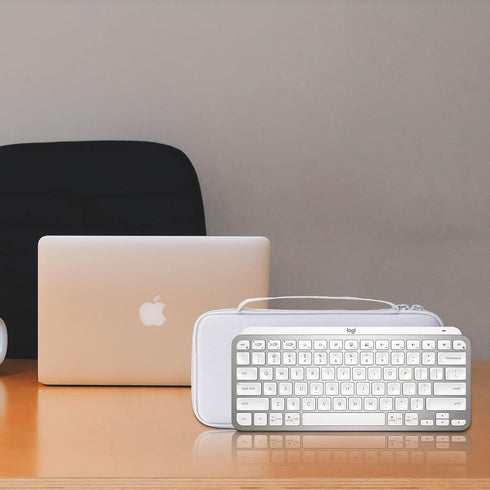 Aenllosi Hard Carrying Case Compatible with Logitech MX Keys Mini Advanced Wireless Illuminated Keyboard (White)