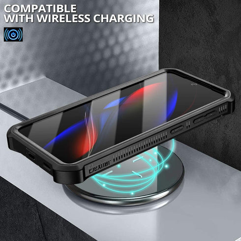 Dexnor for Samsung Galaxy S21+ Case, Heavy Duty Military Grade Protection with Built-in Screen Protector, Black