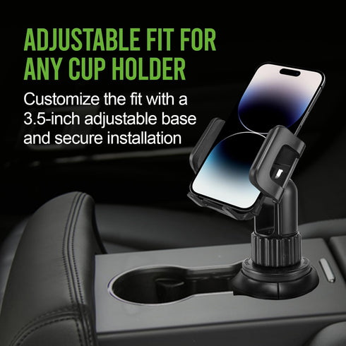 Car Cup Holder Phone Mount - Universal Adjustable Phone Holder Mount Cradle for Apple iPhone, Samsung Galaxy, Moto,