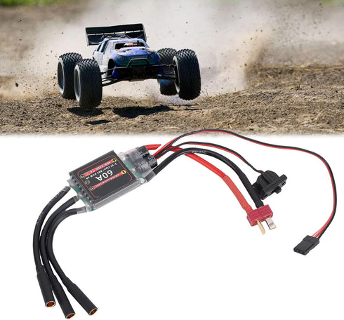 60A 6V 2A AM32 2-3S 3532/3542 Drfeify ESC, Firmware Brushless Electronic Speed Controller with Sine Start for External