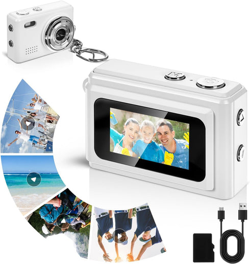 Relaxweex Mini Digital Camera Keychain 1080p Small Portable Photo Video Camera 100 Mins