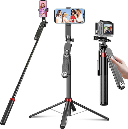 Huryfox Selfie Stick Phone Tripod - 71 inch Tall Cell Phone Holder with