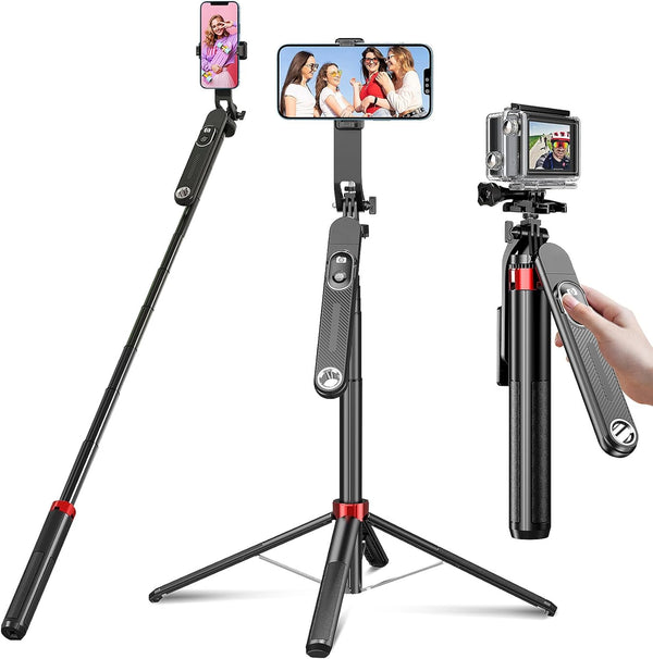 Huryfox Selfie Stick Phone Tripod - 71 inch Tall Cell Phone Holder with