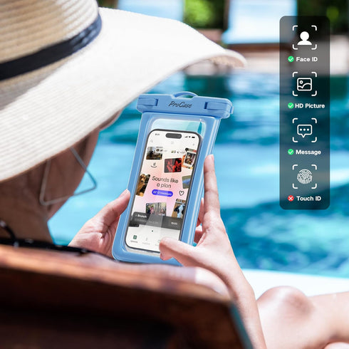 ProCase Floating Waterproof Phone Pouch Up to 7.0", Underwater Dry Bag for iPhone 15, Galaxy S24, 2 Pack