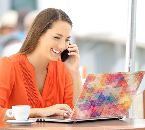 Laptop Notebook Skin Sticker Cover Decal, Fits 12 to 15.6 inch Laptops, Easy to Apply and Change Styles (Colorful Grid)