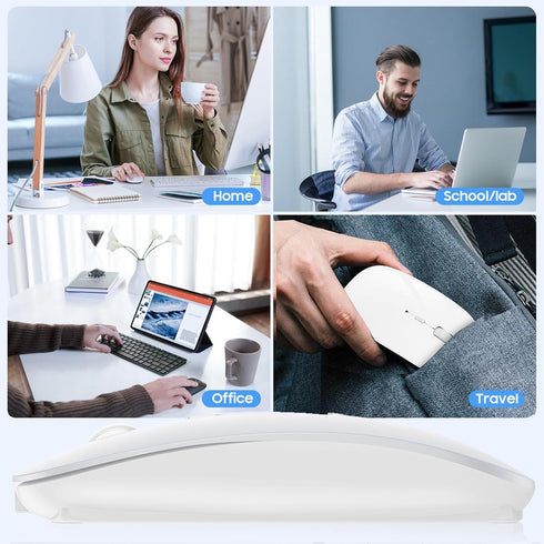 SUNGI Mode(Bluetooth5.2+USB),Silent Bluetooth Wireless Mouse Dual Rechargeable mice with USB-C to USB Adapter