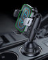 APPS2Car Dual Coil Wireless Car Charger Auto Clamping 15W Cup Holder Phone Mount for iPhone 16 15 14 13 Samsung