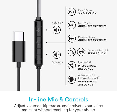 MEE audio SleepTones USB-C Wired Sleep Earbuds for Side Sleepers with Lightweight Low-Profile Silicone Earpieces, Noise
