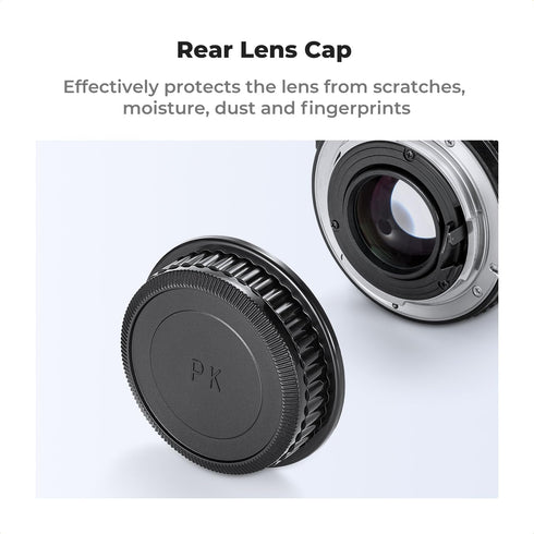 K&F Concept Rear Lens Cap, Body Cap & Hot Shoe Cover Kit for Pentax K Mount Cameras K3 K3 II K70 KS1 KS2 K500 K50