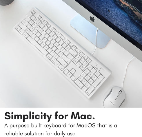 Macally Full-Size USB Wired Keyboard for Mac Mini/Pro, iMac, MacBook with Numeric Keypad