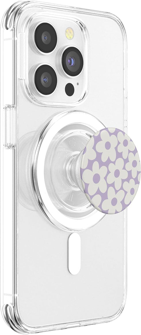 PopSockets PopGrip for MagSafe Pastel Purple Aesthetic Flowers Floral Retro Daisy Women