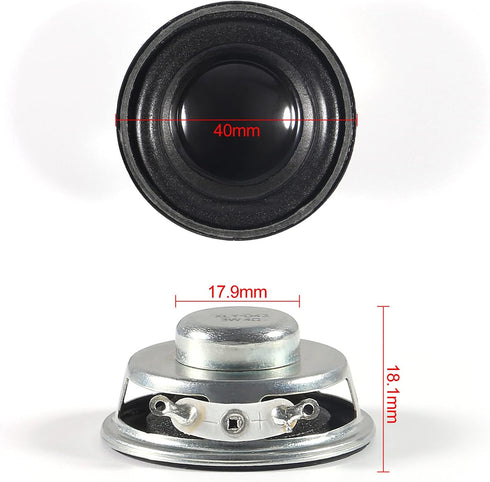 2PCS 1.5" 4Ohm 3W DIY Small Full Range Audio Speaker, Stereo Woofer Loudspeaker for Arduino