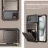 Vofolen iPhone 15 Plus Case, Gun Metal, Dual Layer Shockproof Wallet with Card Holder, 4-Card Slot, 6.7'' Protective