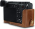 MegaGear MG1642 Ever Ready Genuine Leather Half Case for Sony Alpha A6100, A6400 - Brown