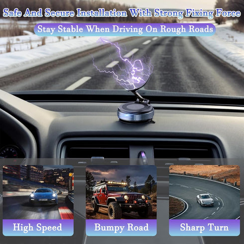 FYMCVMNB 360 Upgraded Vacuum Magnetic Suction Cup Phone Holder, Foldable and Reinforced Ultra Suction Cup Phone Mount