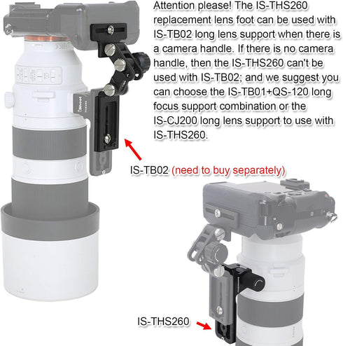 iShoot Lens Collar Replacement Foot, Tripod Mount Rings Compatible with Sony FE 200-600mm f/5.6-6.3 G OSS Lens