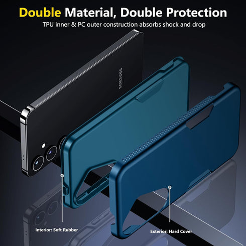 SPIDERCASE Heavy Duty Shockproof Case for Samsung Galaxy S24 Plus 2024, Sea Blue, 10 FT Military Grade Drop Protection.