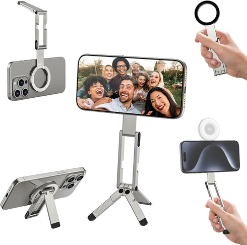 ULANZI MA60 Magnetic Phone Tripod Stand for iPhone - Aluminium Smartphone Mini Tripod