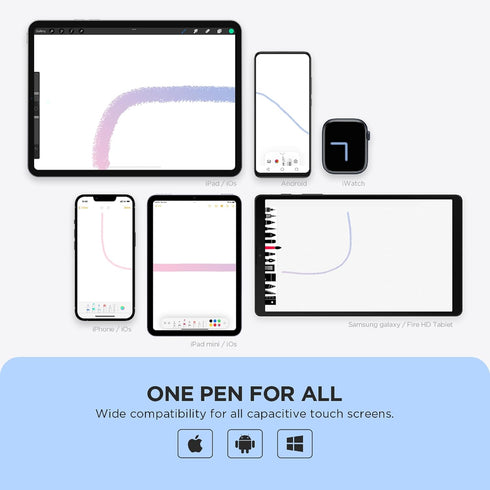 OASO 6/7/8/9/iPhone/Samsung A7/S7/Fire 7/8/10 Stylus Pen for Touch Screens, Disc Tip & Magnet Cap Styli Pencil