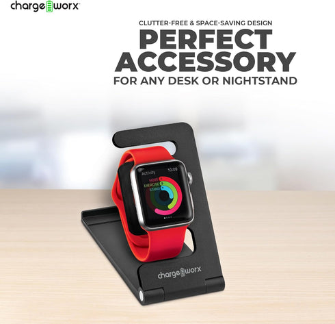 CHARGEWORX Smart Watch Stand Charger, Portable Apple iWatch Charging Station for Office Desk Accessories, Nightstand