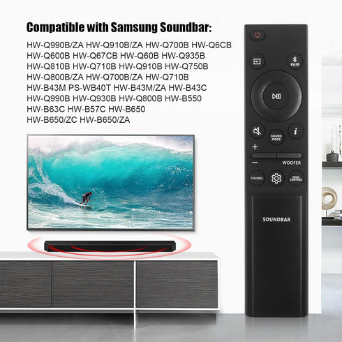 Replacement Remote Control AH81-15047A for Samsung Sound Bar Speaker HW-Q990B/ZA, HW-Q800B/ZA, HW-Q700B/ZA, and More