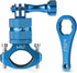 HSU Aluminum Bike Handlebar Mount for Gopro Hero 12/11/10/9/8/7/6/5/4 Session, 360 Degrees Rotary Rack Mount (Blue)