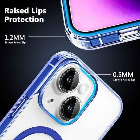 Magnetic Frosted Blue Case for iPhone 12, Compatible with MagSafe, MIL-Grade Protection, Translucent Matte Slim Cover