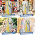 Jnbasdffb 7.2 Yellow Blue Wedding Arch Cover, Stretchy Spandex Arch Backdrop Stand Covers FT, Modern Abstract Oil