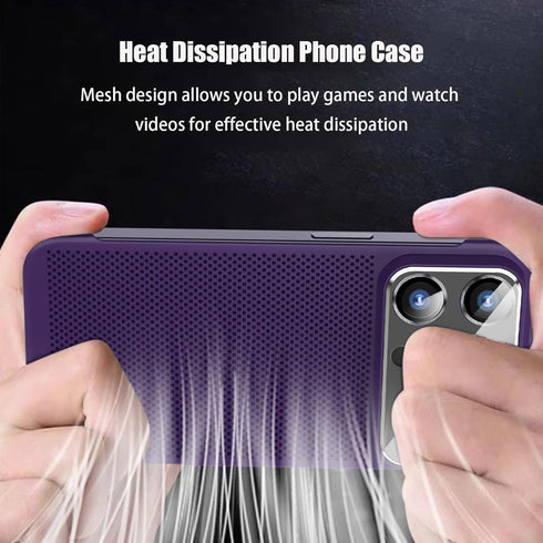 Losin Heat Dissipation Phone Case for iPhone 14 Pro Max, Slim Borderless Shockproof Cover with Window Glass Camera Lens