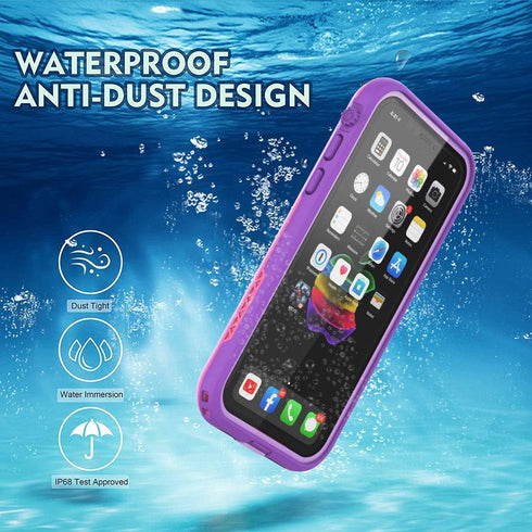 iPhone 11 Waterproof Case with Screen Protector, Shockproof Full-Body Dustproof Rugged Case for Apple iPhone 11 (Purple