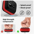 MOLOVA Square Earbud Case, Portable EVA Carrying Bag with Carabiner for Earphone, SD Memory Card, Red