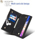 iPhone 11 Pro Max Wallet Case with Tempered Glass, Zipper Credit Card Holder, Crossbody Strap, Black.