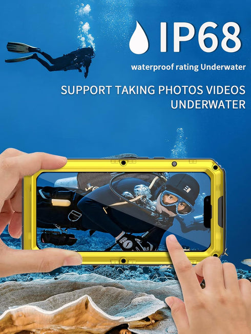 Unitedtime Waterproof Case for iPhone 14 Pro Max, Built-in Screen Protector, Rugged Hard Silicone, Military Grade, 6.7