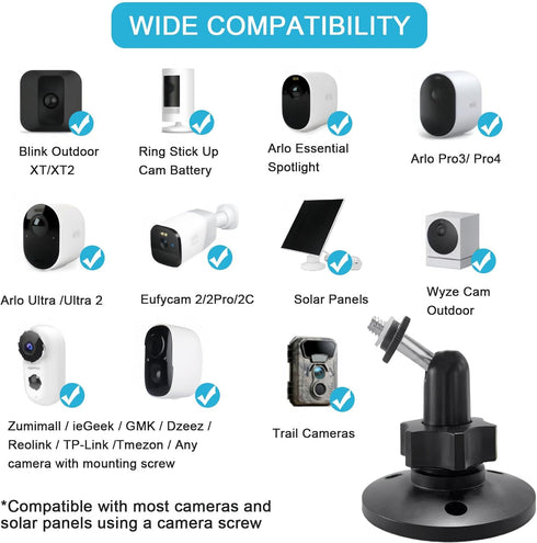 Zivif Camera Wall Mount, Compatible with Blink Camera Outdoor, 360° Swivel Adjustable Bracket (2 Pack)