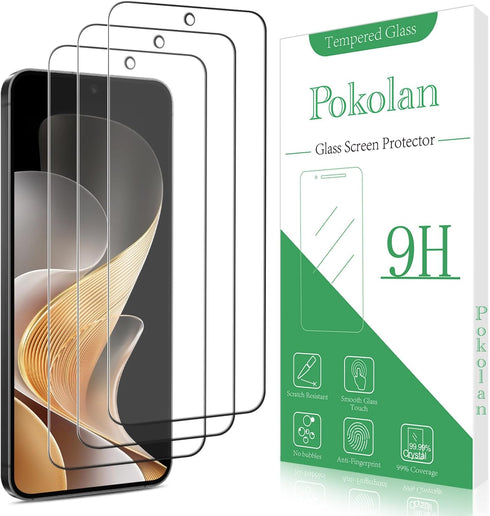 Pokolan 3 Pack Designed for Samsung Galaxy S24 FE 5G Tempered Glass